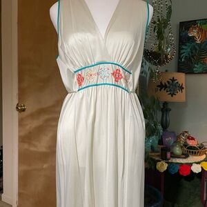 Vanity Fair Cream and Blue Nightgown